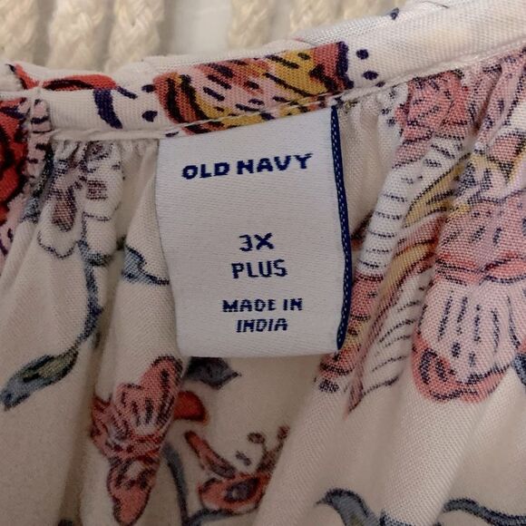 OLD NAVY Waist Defined Braided Strap Floral Maxi Dress White 3X Plus - Picture 7 of 14